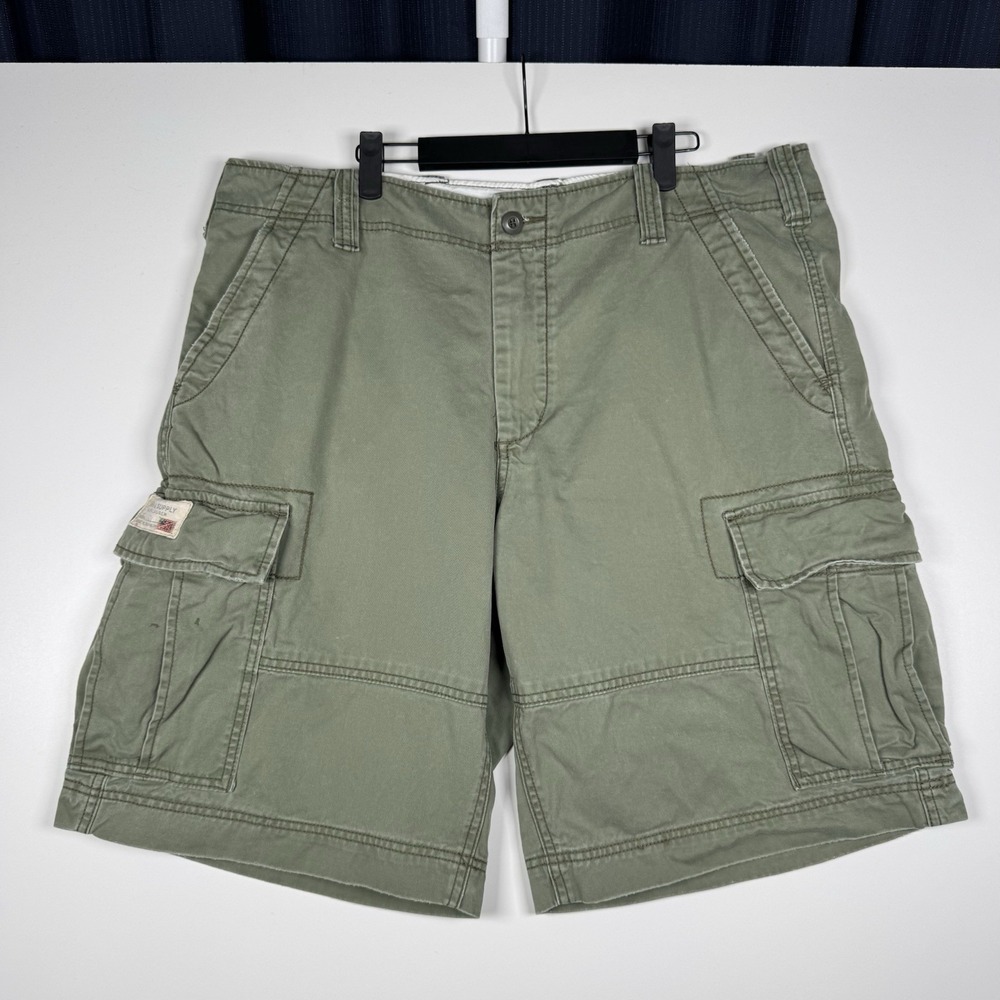 + Denim & Supply Ralph Lauren Cargo Shorts Men's 38 Olive Green Military Style